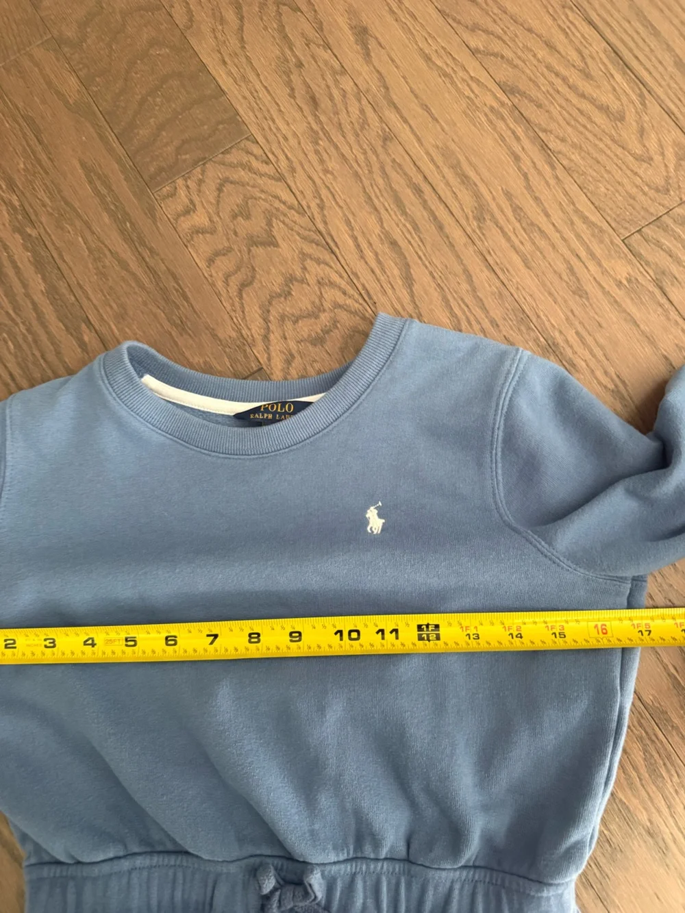 Girls polo Ralph Lauren sweater dress sz large 12-14 blue fleece preppy
